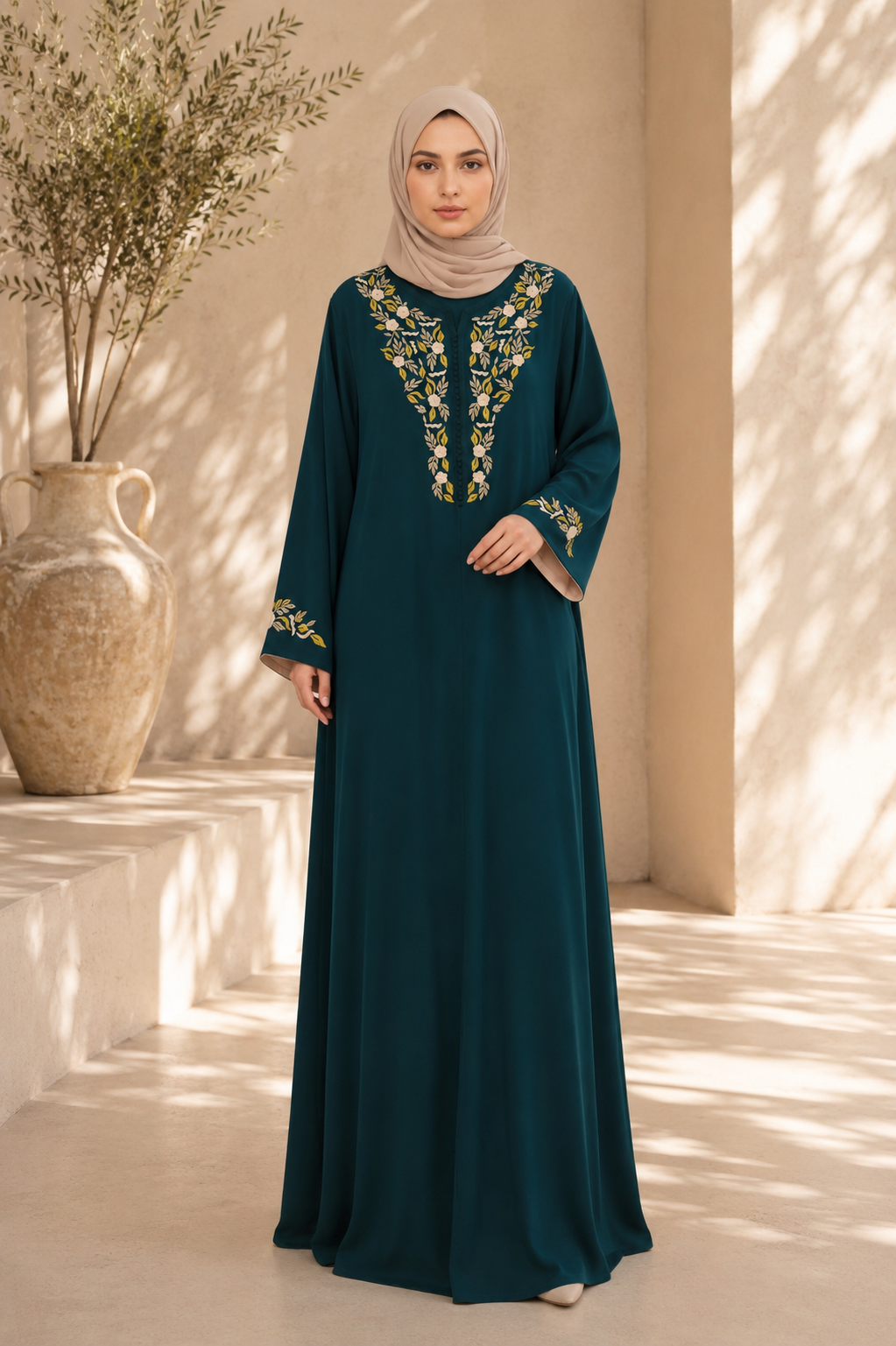 Caftan BATOUL broderie Fleurit - Fôret