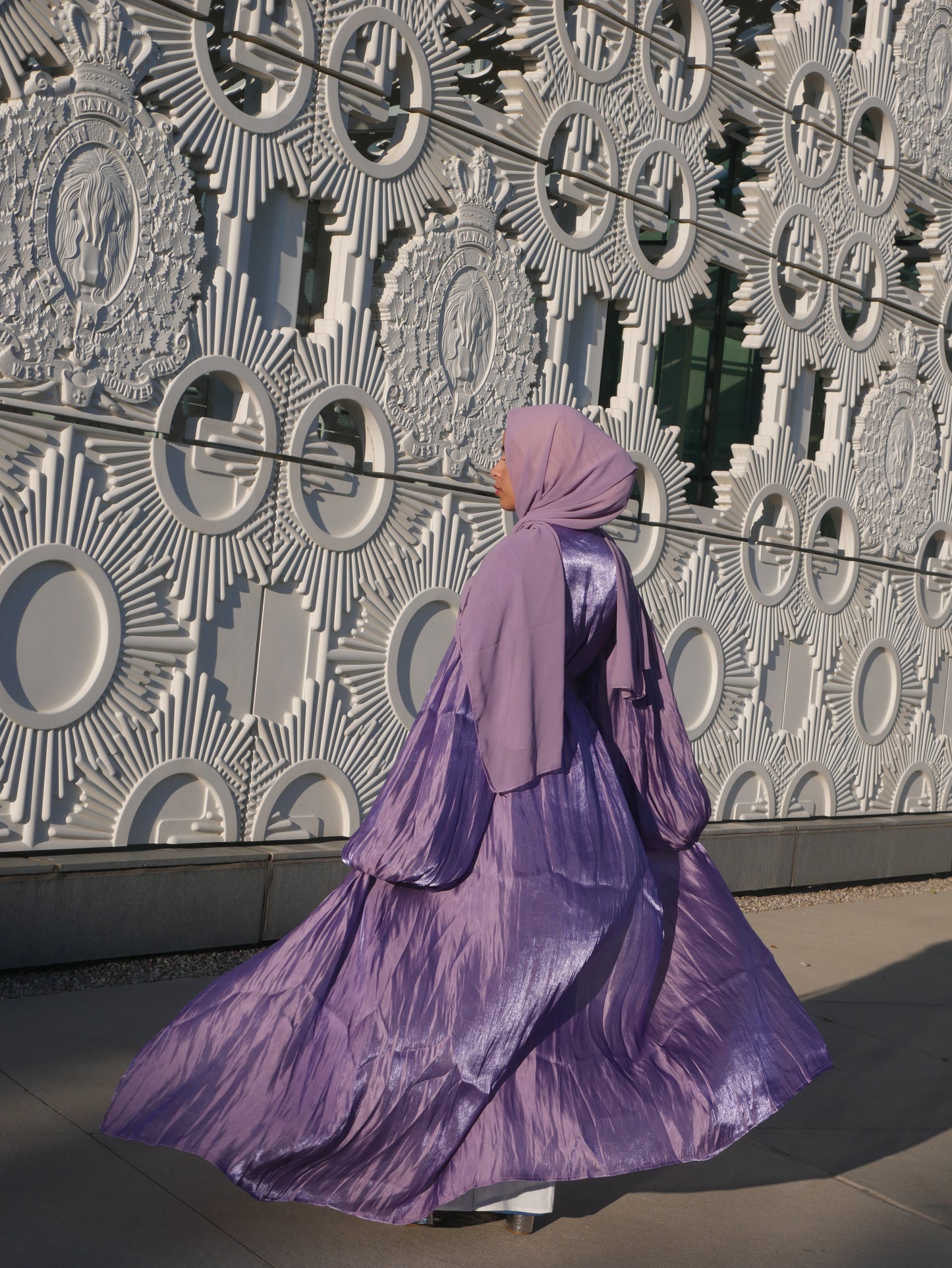 Abaya en organza manches bouffantes - Pure