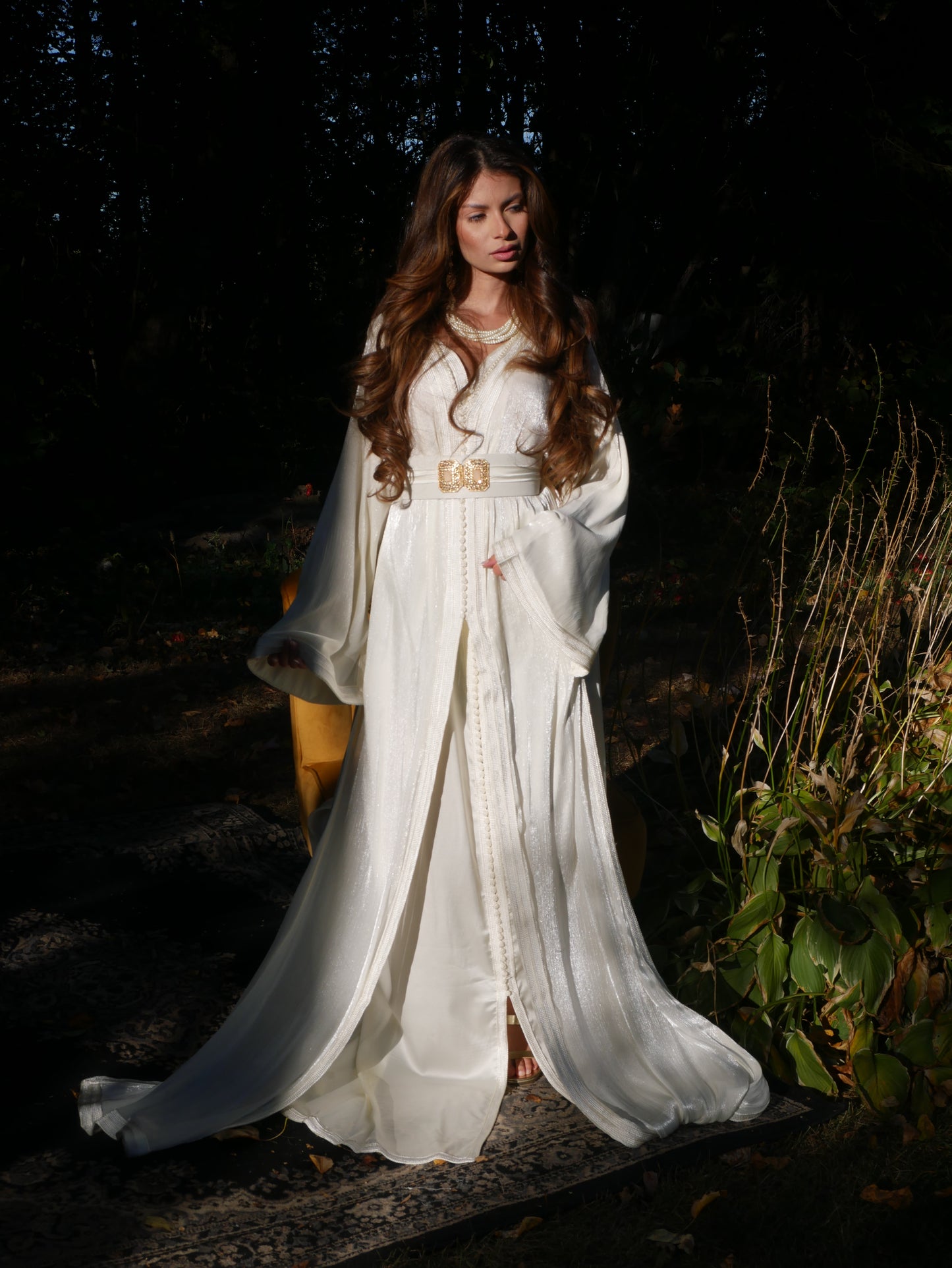 Caftan ORGANZA AMANI - Crème