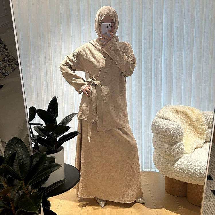 Ensemble Jupe + Kimono - Sable