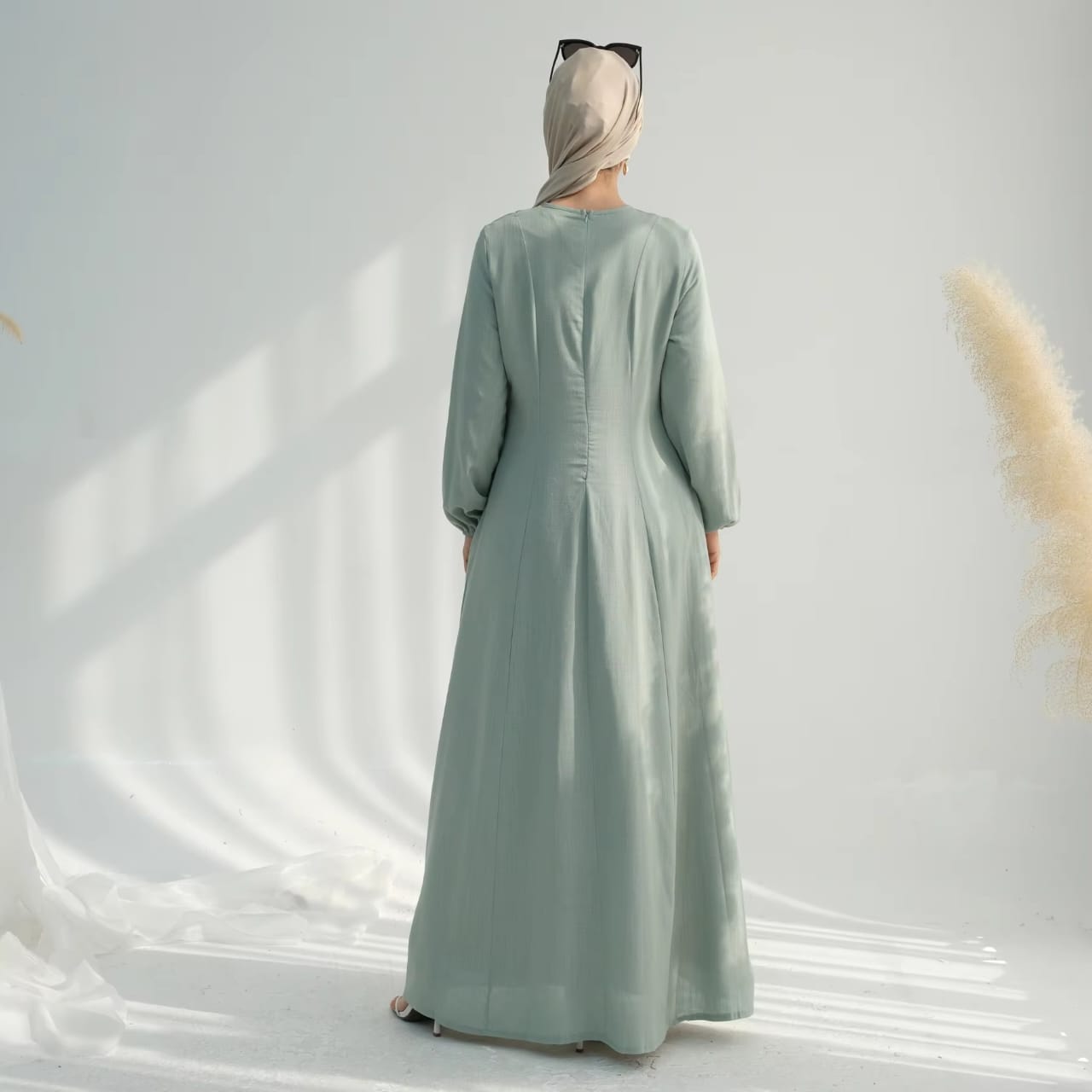 Robe fini Lin- Vert eau