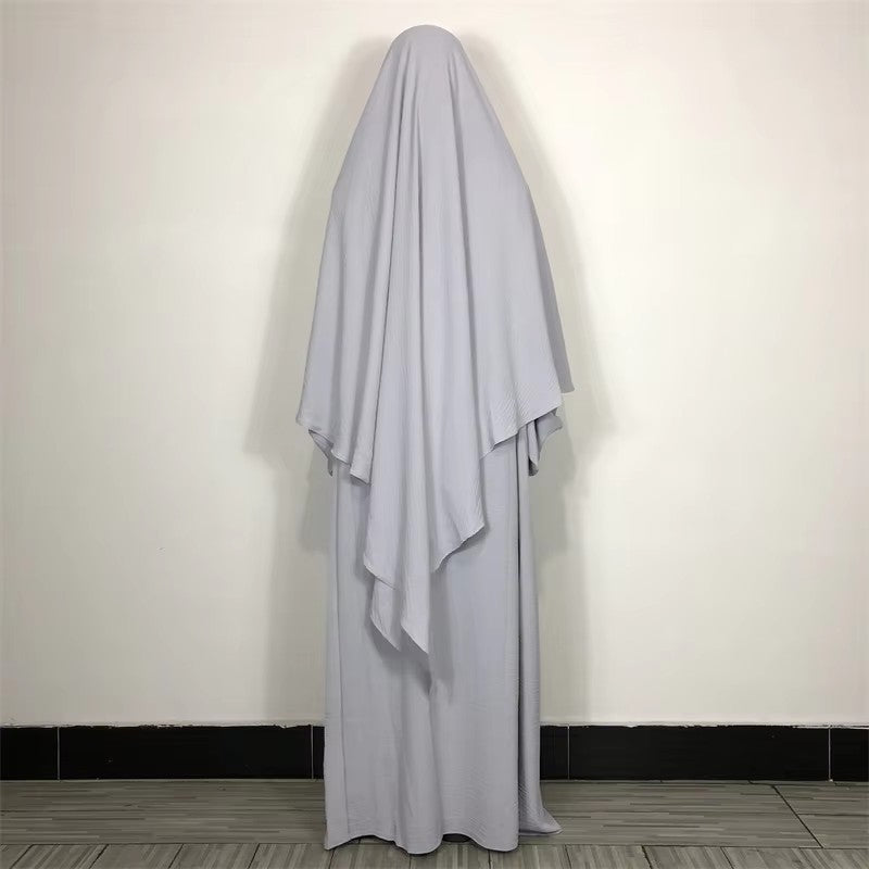 Abaya Koura à manches ballon - Gris souris