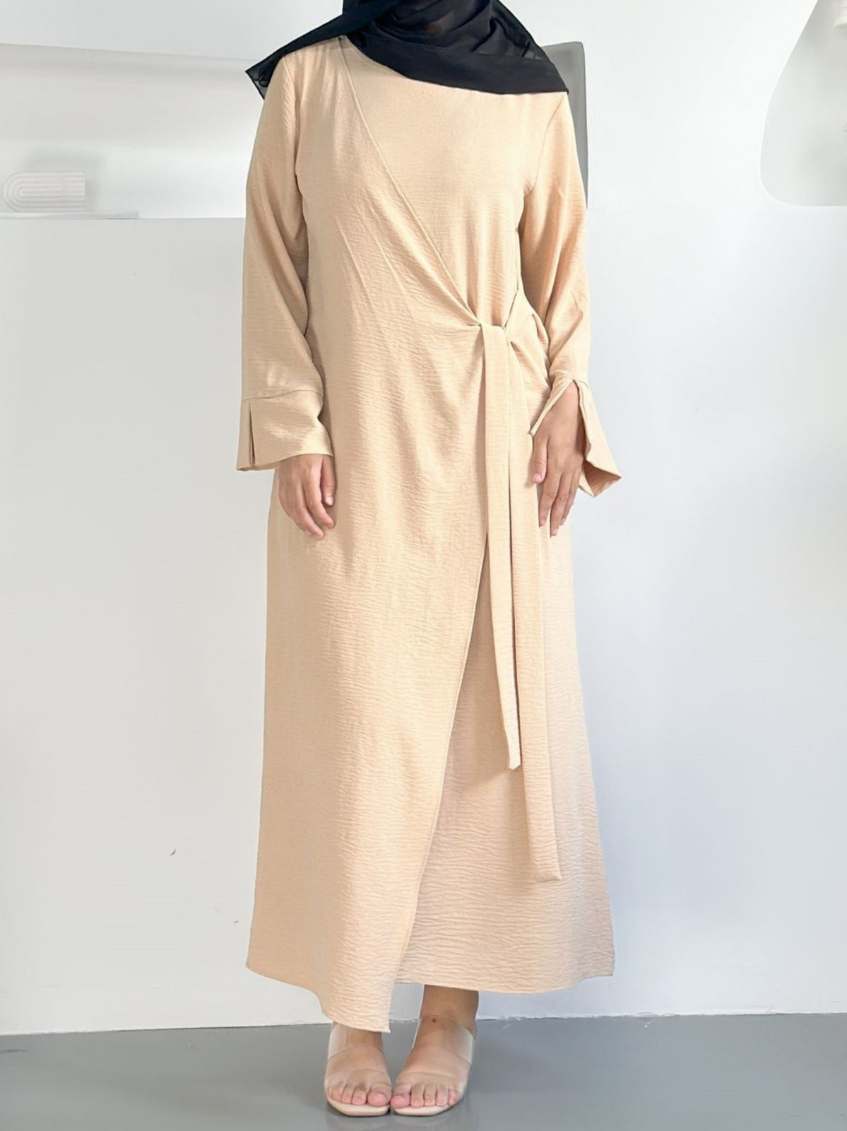 Assiya- Robe kimono crêpe Sable