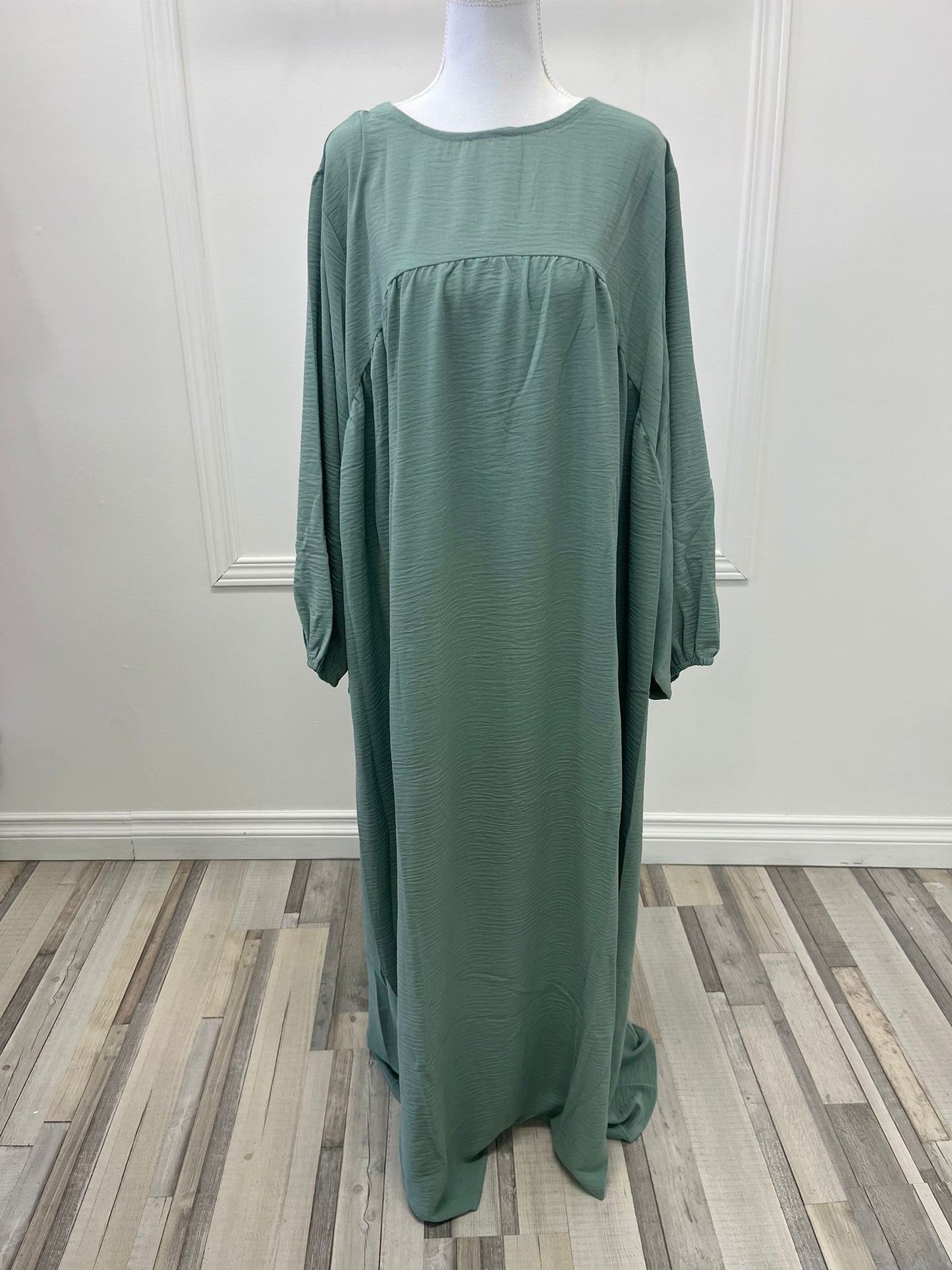 Abaya Koura à manches ballon - Vert eau