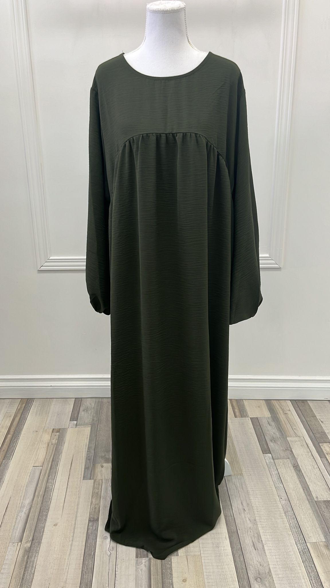 Abaya Koura à manches ballon - Khaki