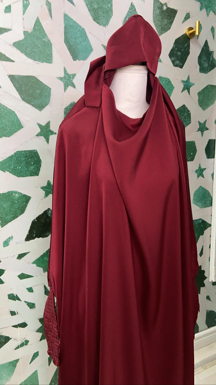 Jilbab premium - Bordeau