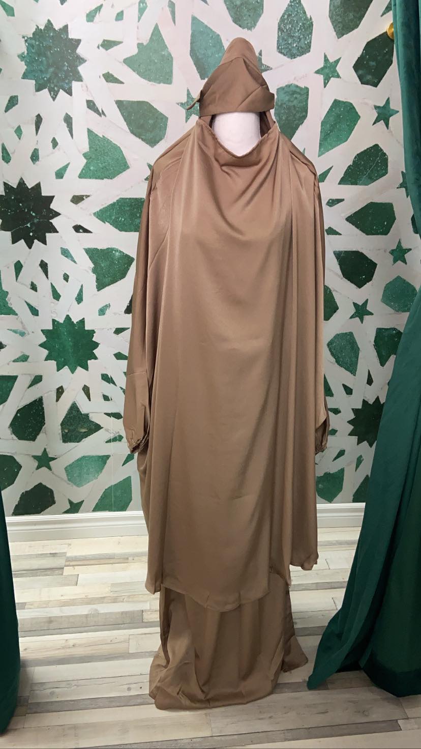 Jilbab premium deux pièces - Beige terre