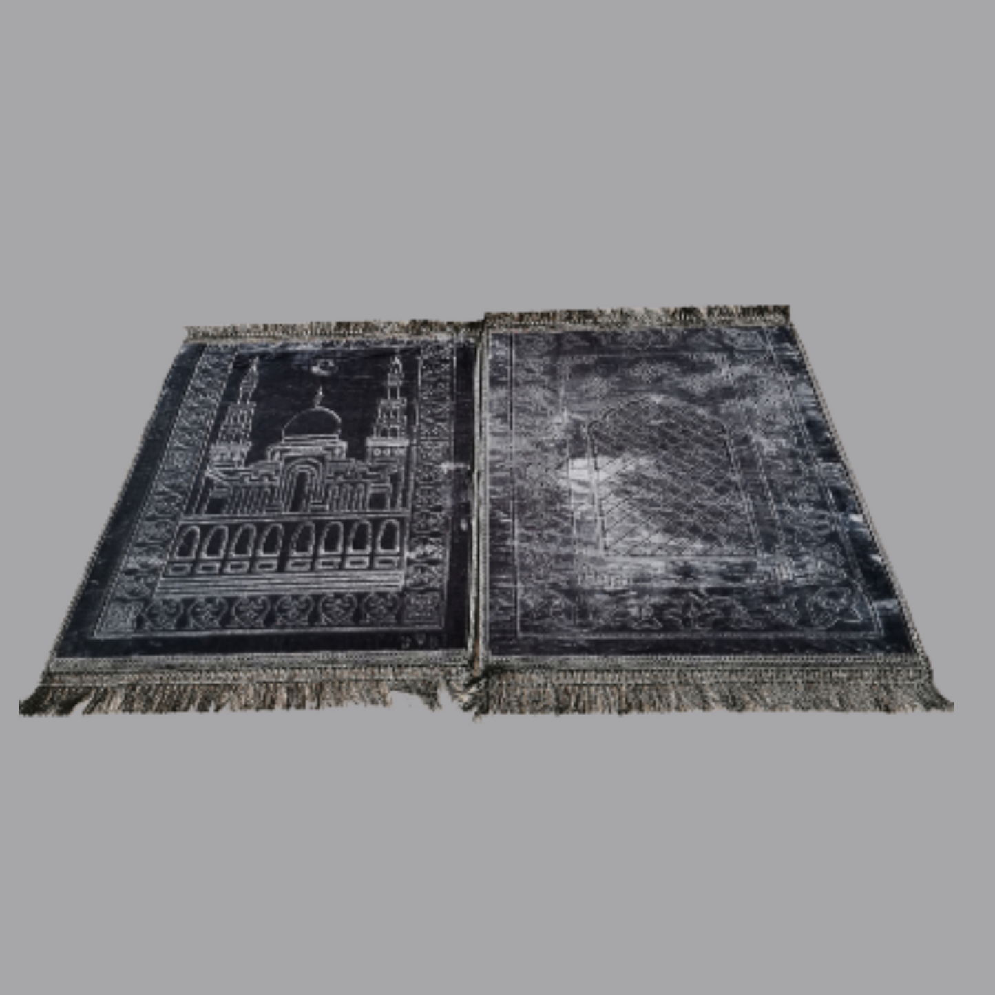 Gris. Tapis de prière