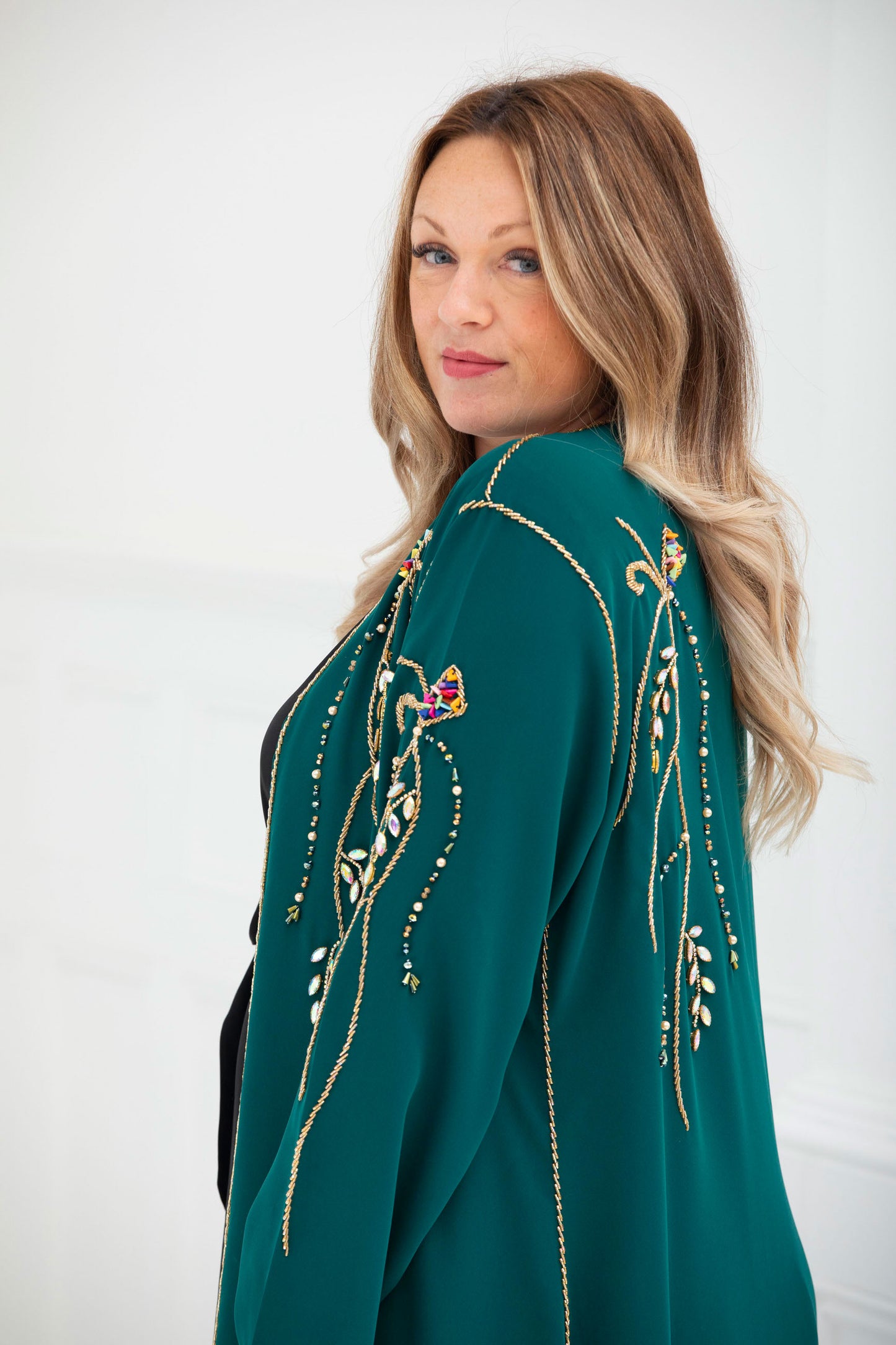 Kimono Abaya - vert émeraude