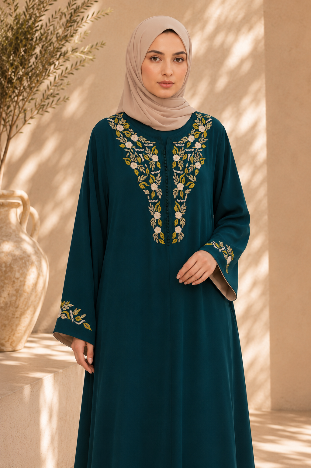 Caftan BATOUL broderie Fleurit - Fôret