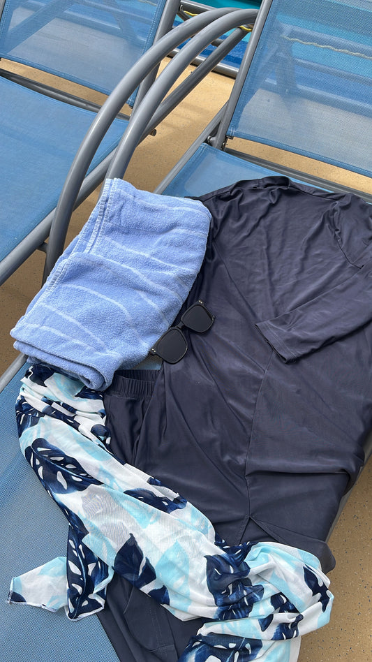 Burkini Amela Noir, Khaki, Beige et Bleu gris