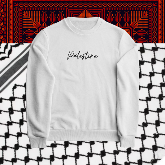 Crewneck Palestine blanc + noir