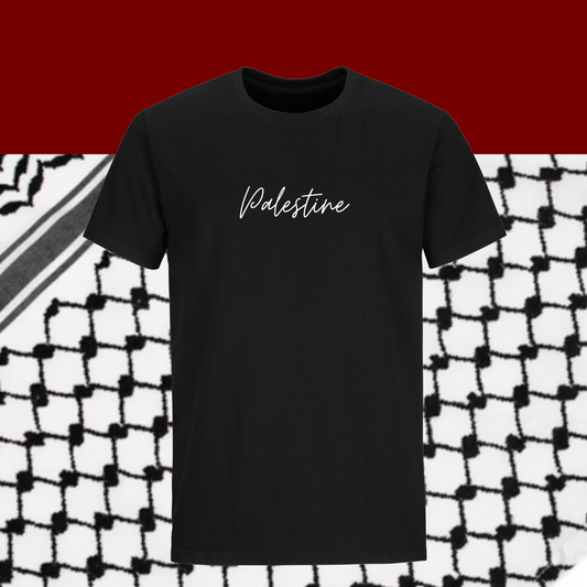 T-shirt à manches courtes Palestine noir + blanc