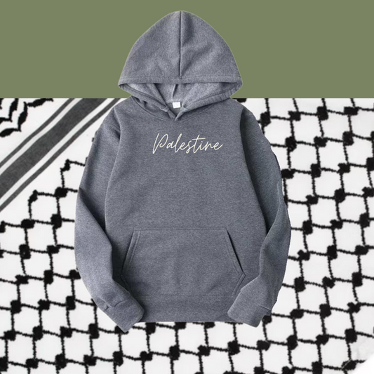 Sweat à Capuche Palestine gris charcoal