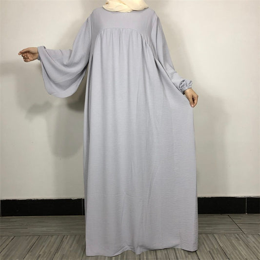Abaya Koura à manches ballon  - Gris souris
