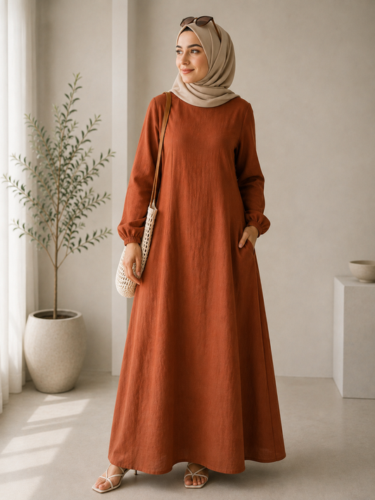 Robe - fini lin rouille