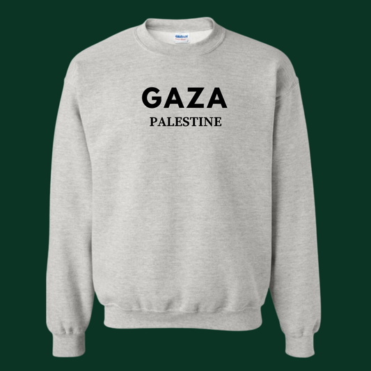 Crewneck  gris + noir Gaza Palestine