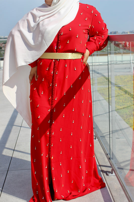 Caftan Chemise rouge- Imen