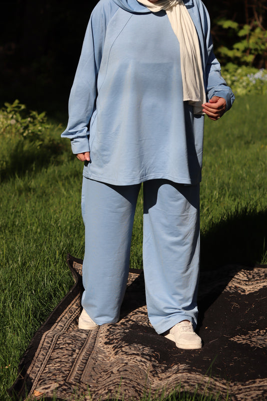 Ensemble jogging modeste- Bleu ciel