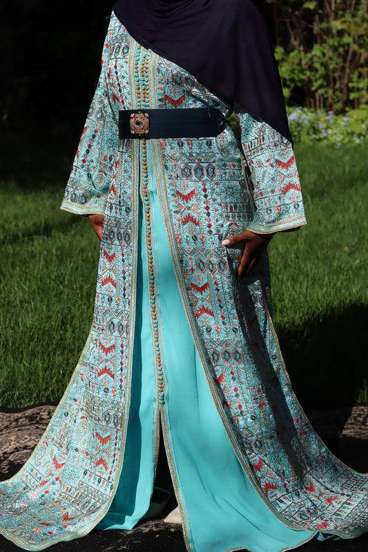 Caftan SARI KHADOUJ - Bleu