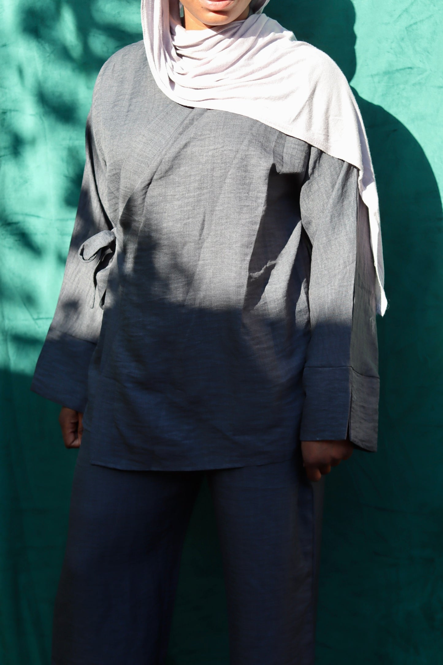 Ensemble Pantalon + Kimono - Gravier.
