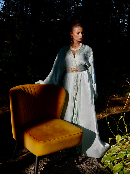 Caftan ORGANZA AMANI - Vert eau