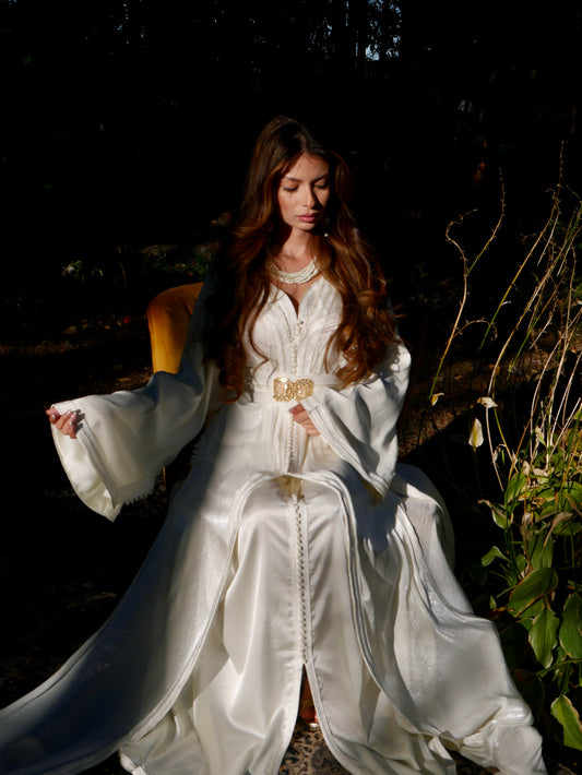 Caftan ORGANZA AMANI - Crème