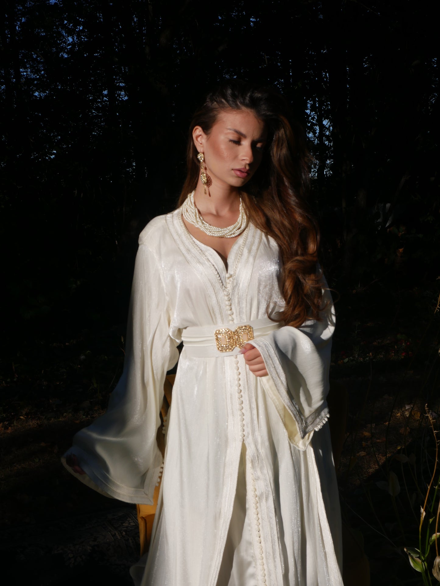 Caftan ORGANZA AMANI - Crème