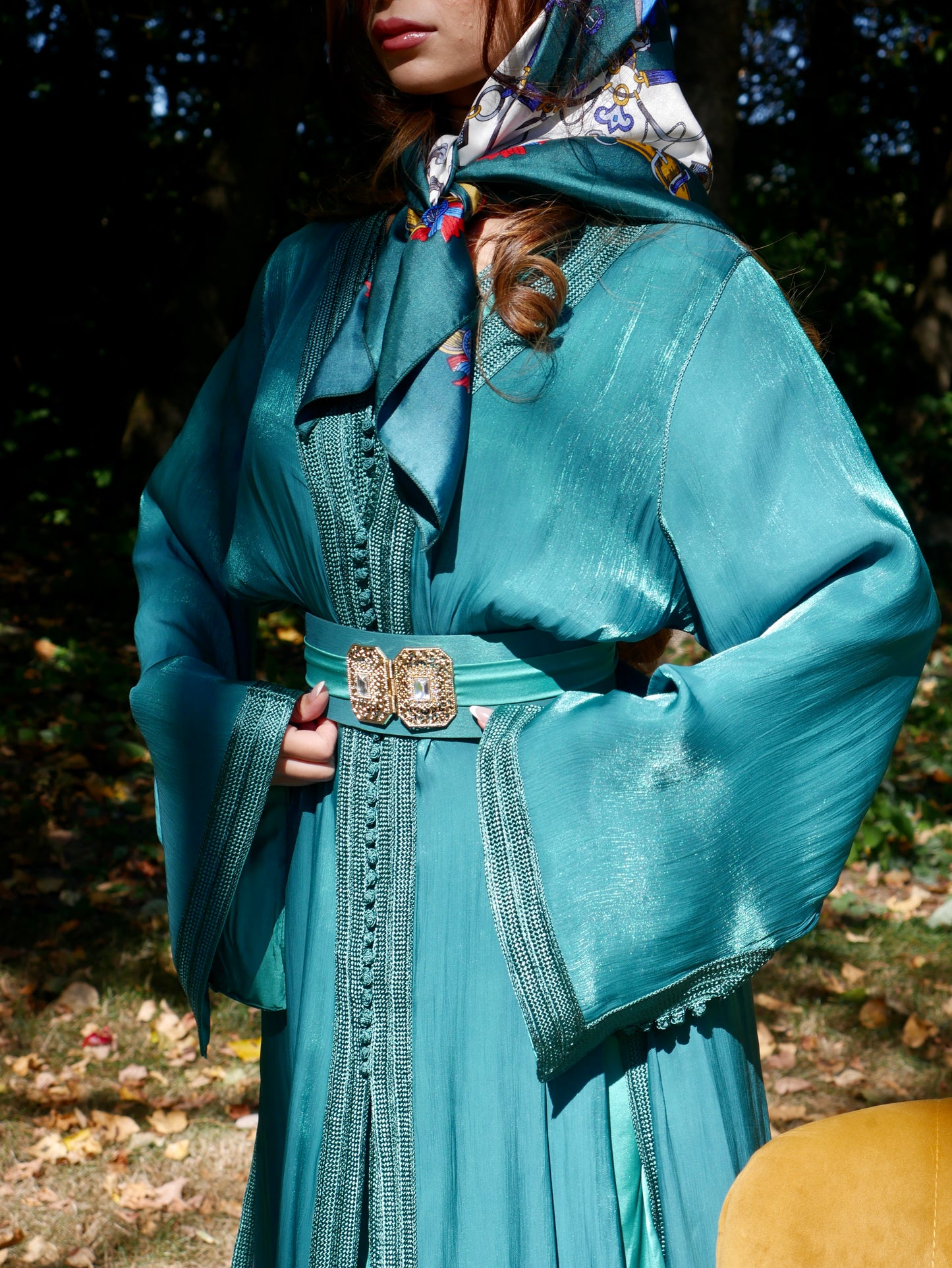 Caftan ORGANZA AMANI - Turquoise
