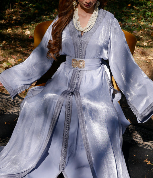 Caftan ORGANZA AMANI - Bleu gris