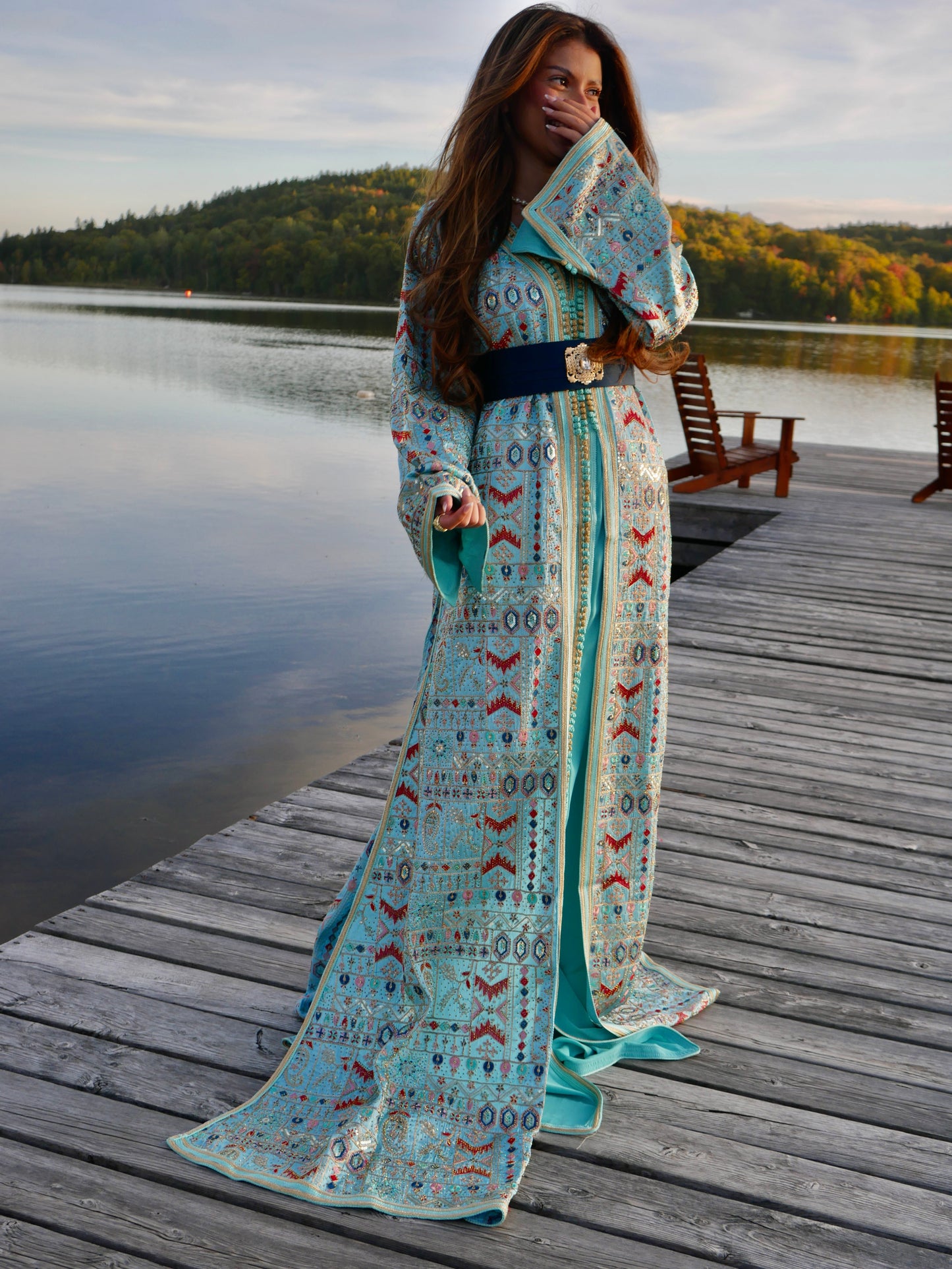 Caftan SARI KHADOUJ - Bleu