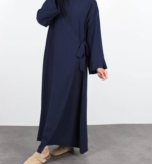 Assiya- Robe kimono crêpe  Marine