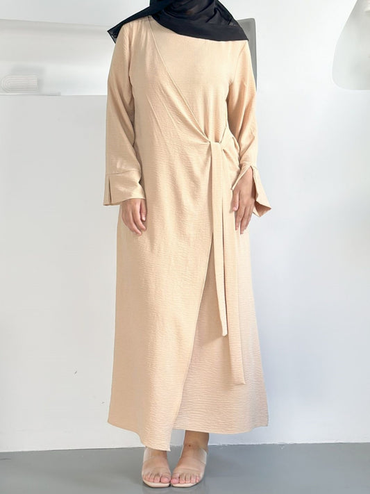 Assiya- Robe kimono crêpe Sable