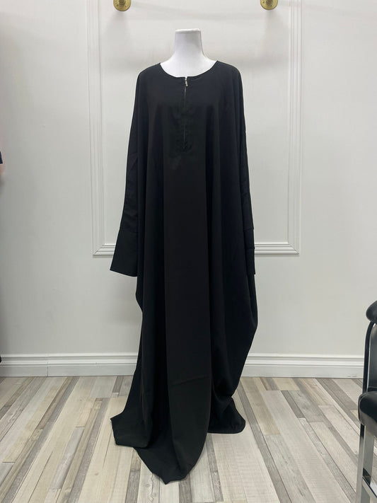 Abaya manche papillon Aliya  - Charbon