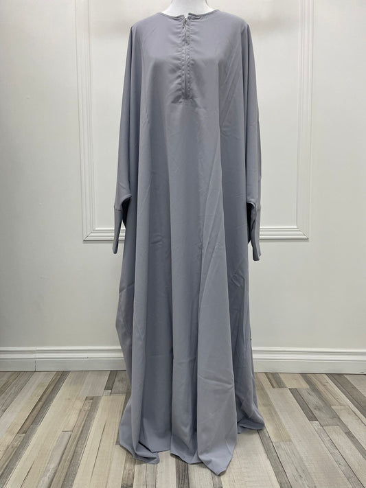 Abaya manche papillon Aliya  - Gris souris