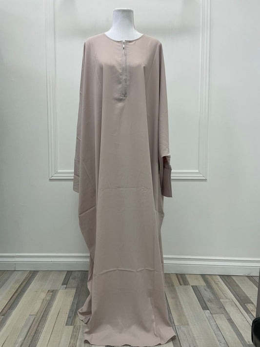 Abaya manche papillon Aliya  - Taupe