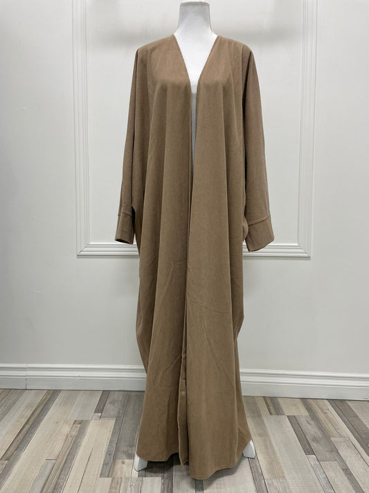 Abaya Assïya- Velour côtelé beige camel