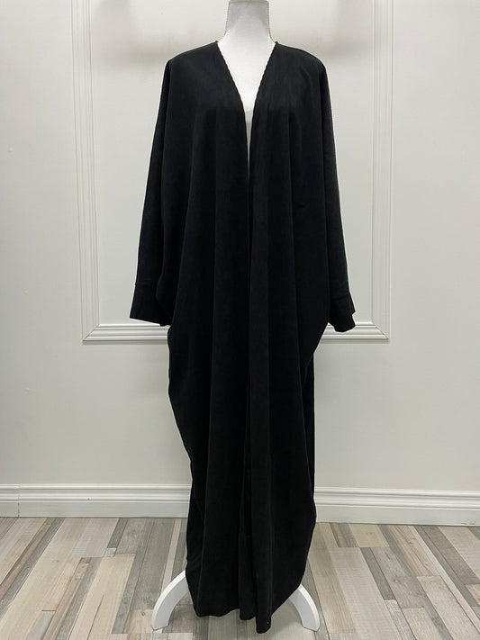 Abaya Assïya- Velour côtelé Charbon