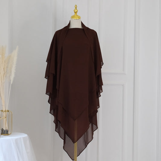 Khimar chiffon- Chocolat