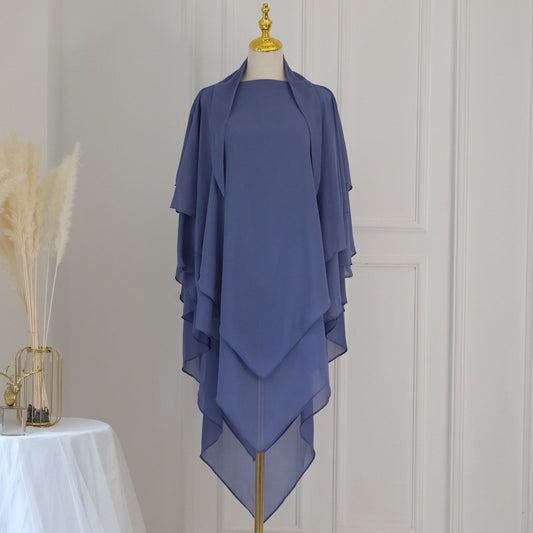 Khimar chiffon-  Bleu mauve