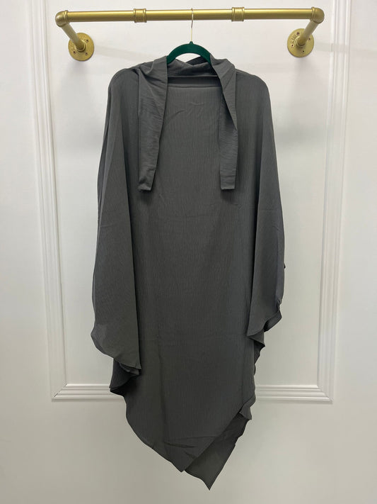 Khimar crêpe- Charcoal