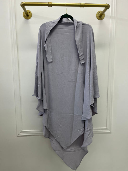 Khimar crêpe- Gris souris