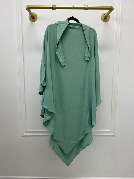 Khimar crêpe- Vert eau