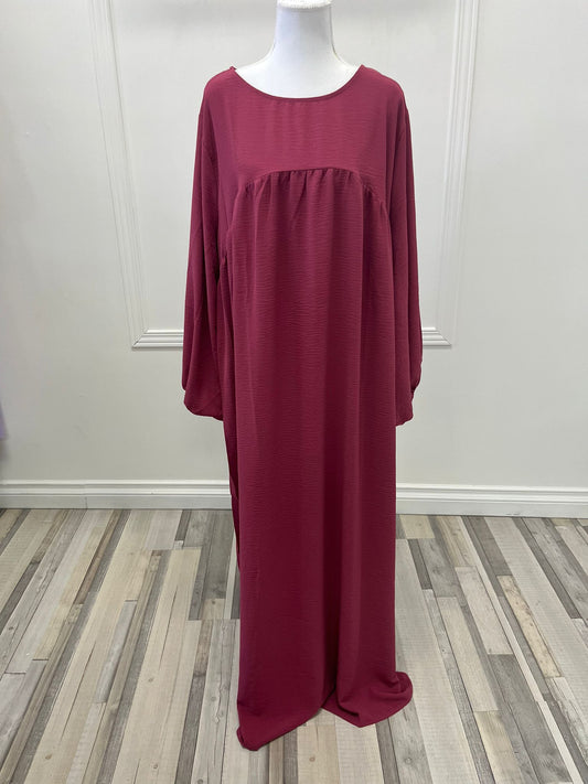 Abaya Koura à manches ballon  - Framboise