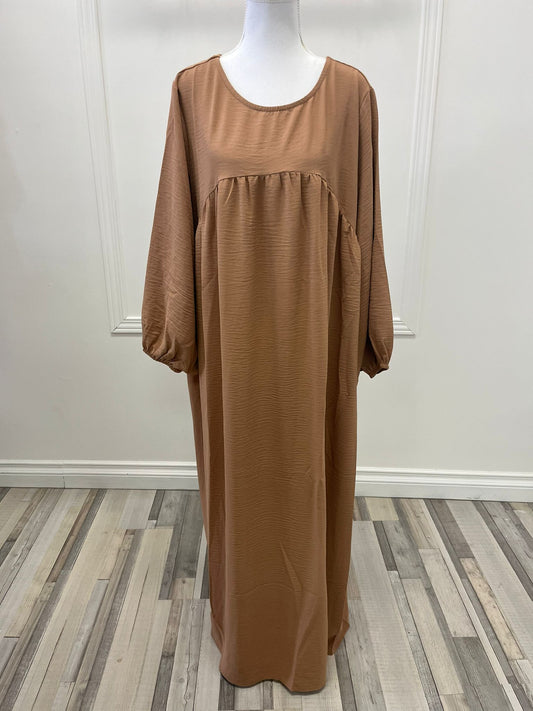 Abaya Koura à manches ballon  - Beige