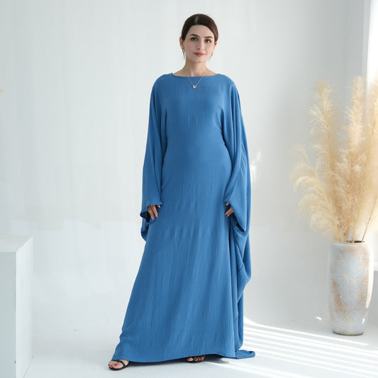 Robe Papillon - Farasha crêpe Bleu diamant