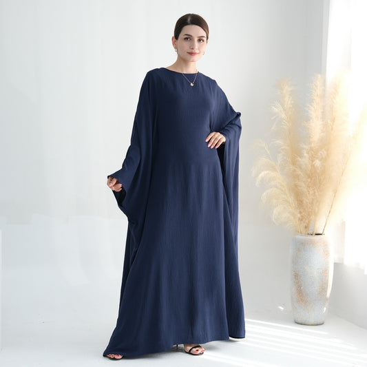 Robe Papillon - Farasha crêpe Bleu marin