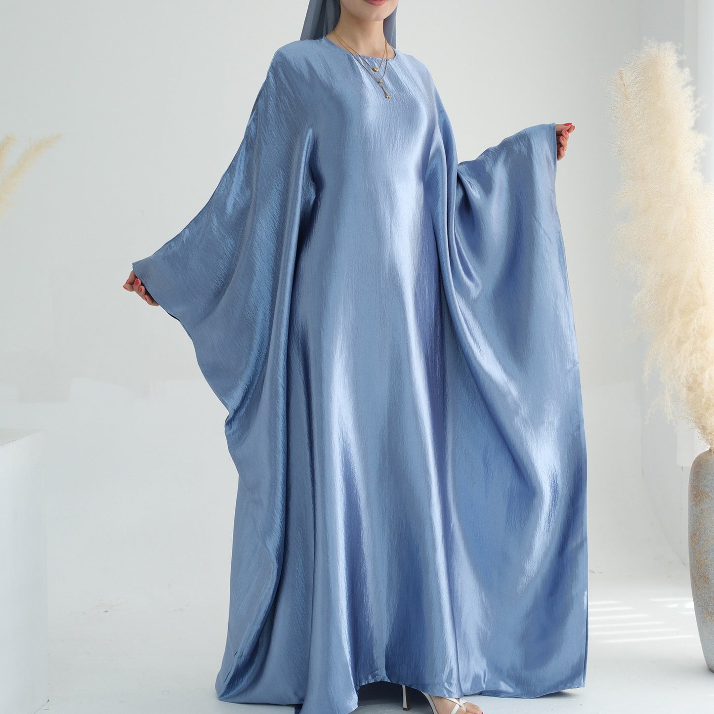 Robe Papillon - Farasha Satin crêpe- Bleu ciel