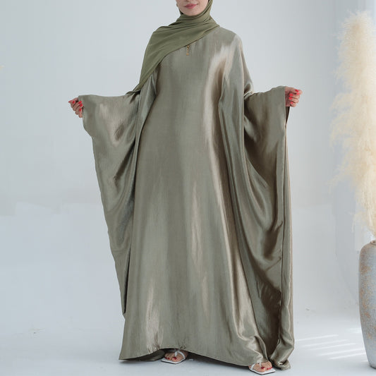 Robe Papillon - Farasha Satin crêpe- Granite