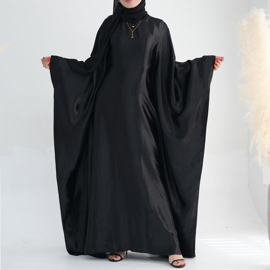 Robe Papillon - Farasha Satin crêpe-Noire